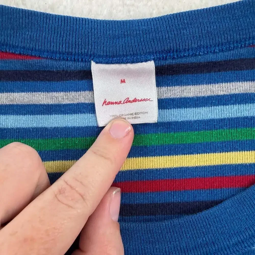 Hanna Andersson Kid's Striped Long John Pajama Set Rainbow Size S/M